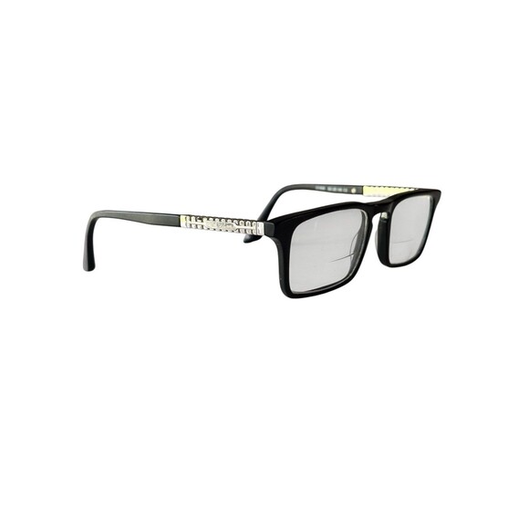 Cadillac CI1606 Black Silver TM GM Rectangle Full Rim Eyeglasses Frame - Picture 1 of 8